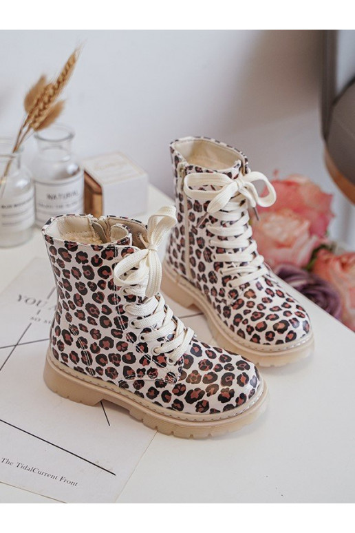 stivali per bambini riscaldati con cerniere colore beige-marrone Dolida