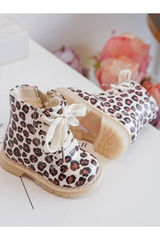 stivali per bambini riscaldati con cerniere colore beige-marrone Dolida