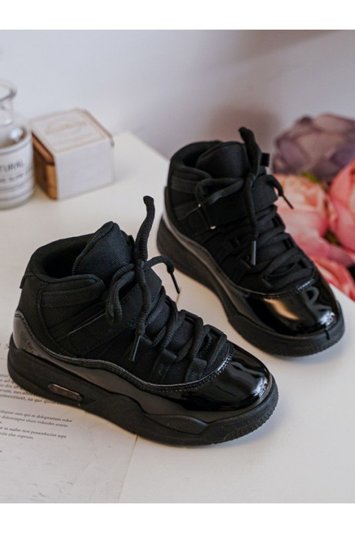 Sneakers da bambino con lacci in colore nero Darina