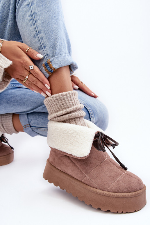 doposci con piattaforma con il caldo Olimuka beige doposci con piattaforma con il caldo Olimuka beige