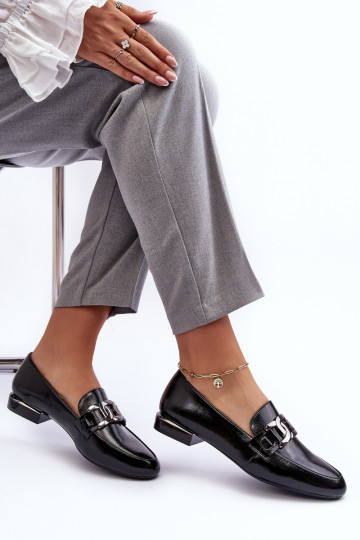 mocassini da donna effetto lacca con ornamenti in nero Camilena 2