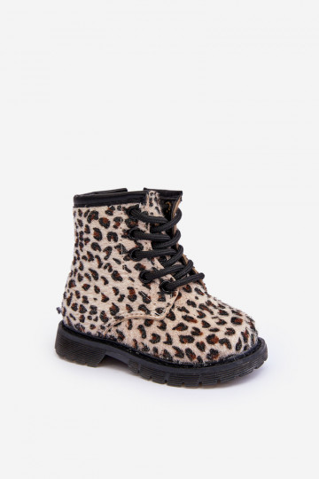 Calde scarpe per bambini con cerniere Goopy beige