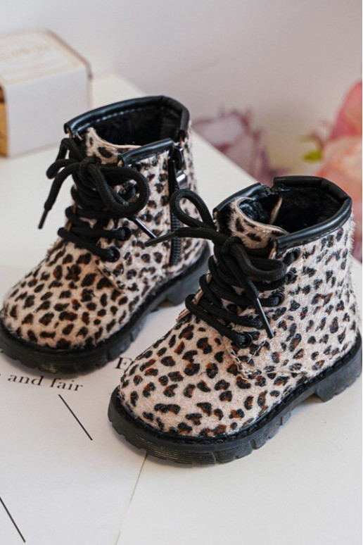 Calde scarpe per bambini con cerniere Goopy beige