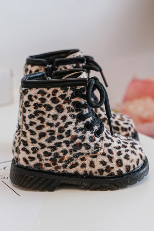Calde scarpe per bambini con cerniere Goopy beige