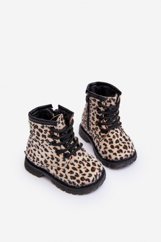 Calde scarpe per bambini con cerniere Goopy beige