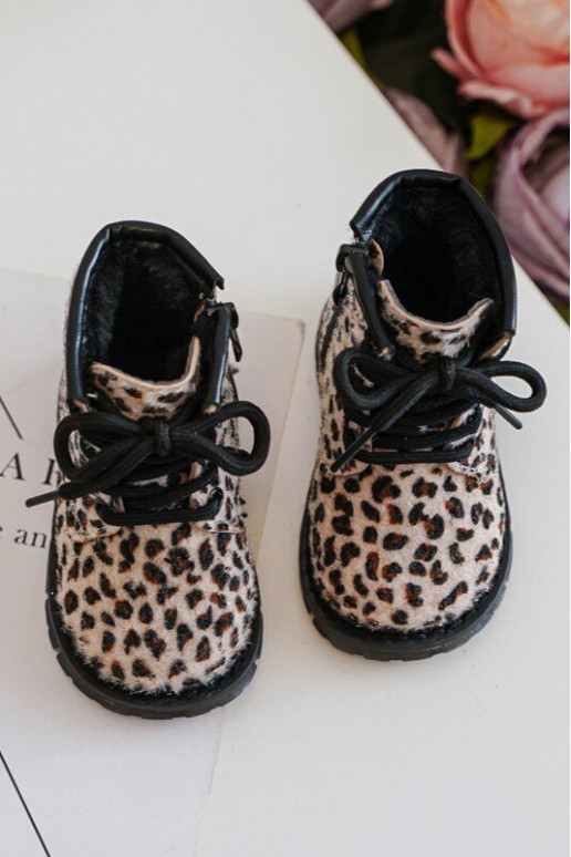 Calde scarpe per bambini con cerniere Goopy beige