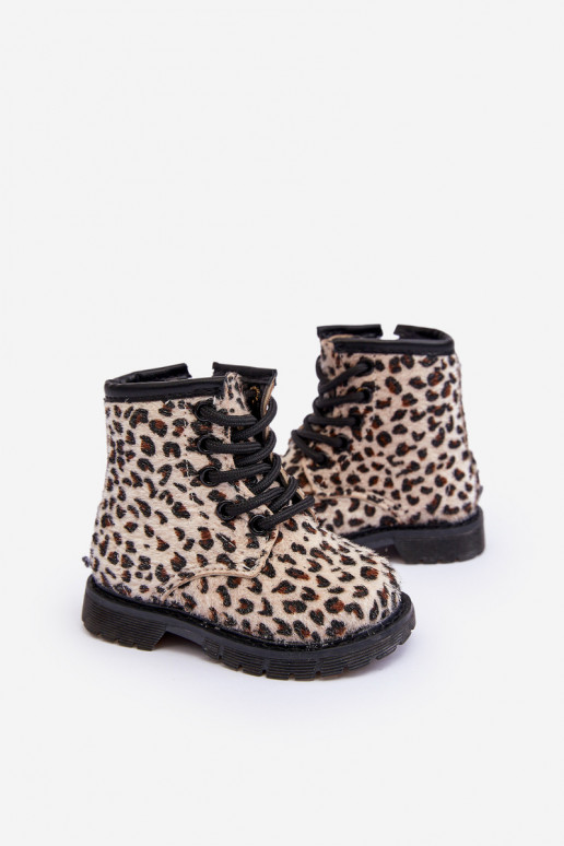 Calde scarpe per bambini con cerniere Goopy beige