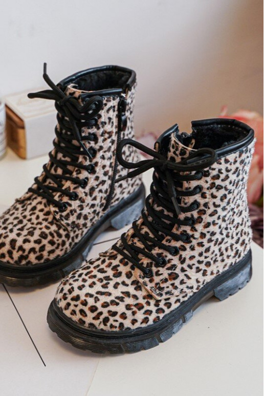 Calde scarpe per bambini con cerniere Goopy beige