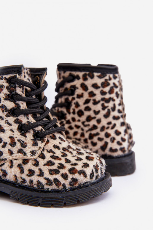 Calde scarpe per bambini con cerniere Goopy beige