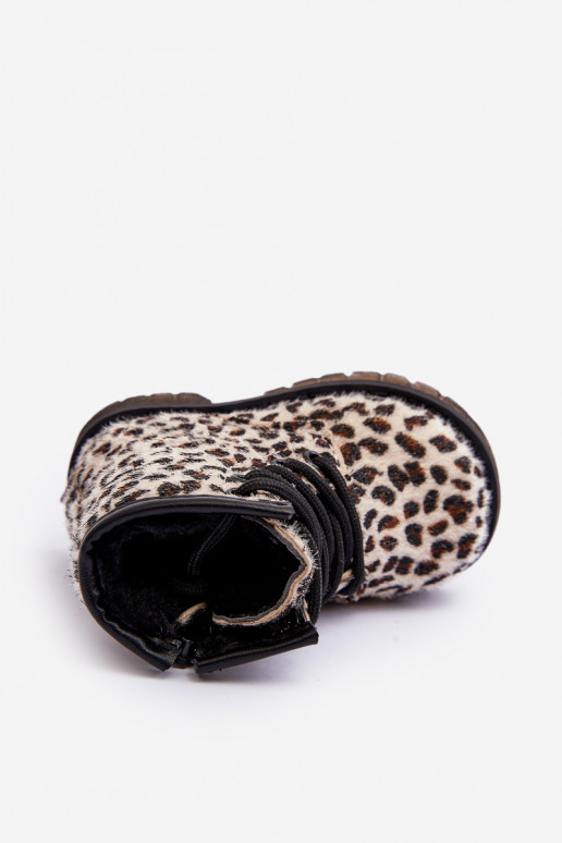 Calde scarpe per bambini con cerniere Goopy beige