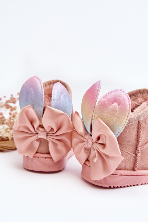 Doposci riscaldati per bambini con nastri rosa Meriva