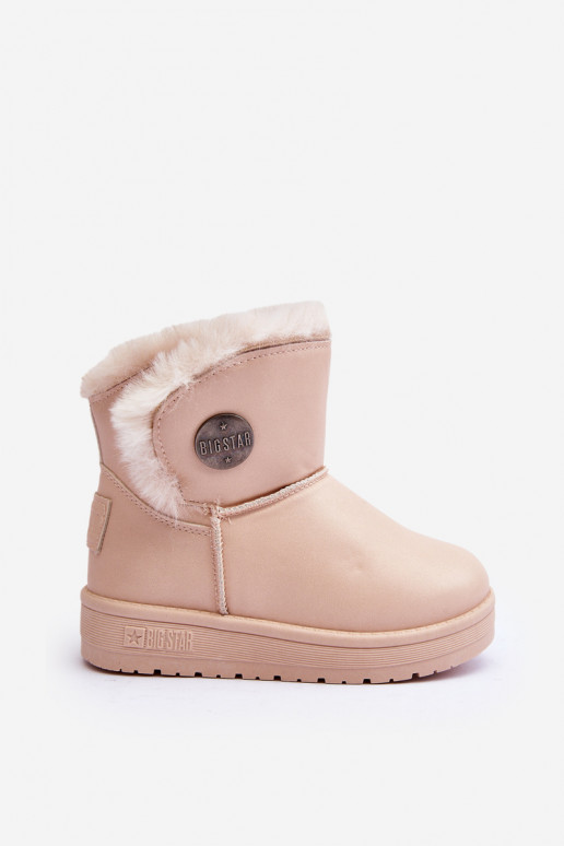Doposci per bambini riscaldati con pelliccia all'interno beige Big Star MM374084