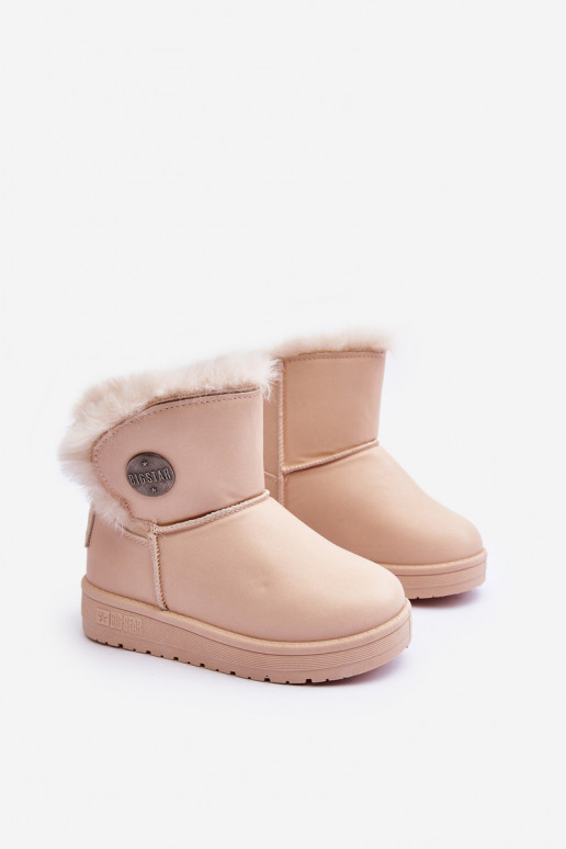 Doposci per bambini riscaldati con pelliccia all'interno beige Big Star MM374084