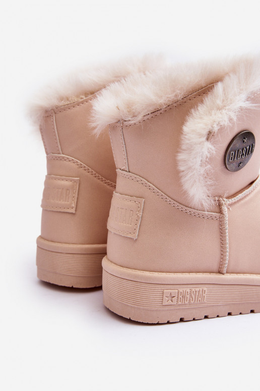 Doposci per bambini riscaldati con pelliccia all'interno beige Big Star MM374084