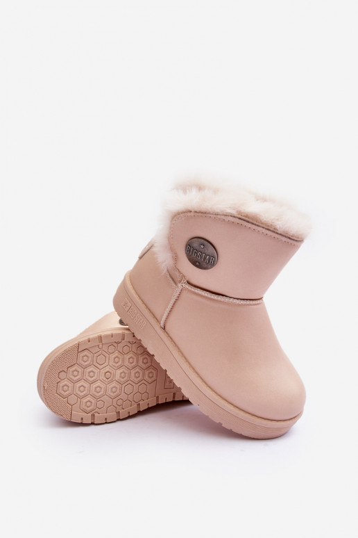 Doposci per bambini riscaldati con pelliccia all'interno beige Big Star MM374084