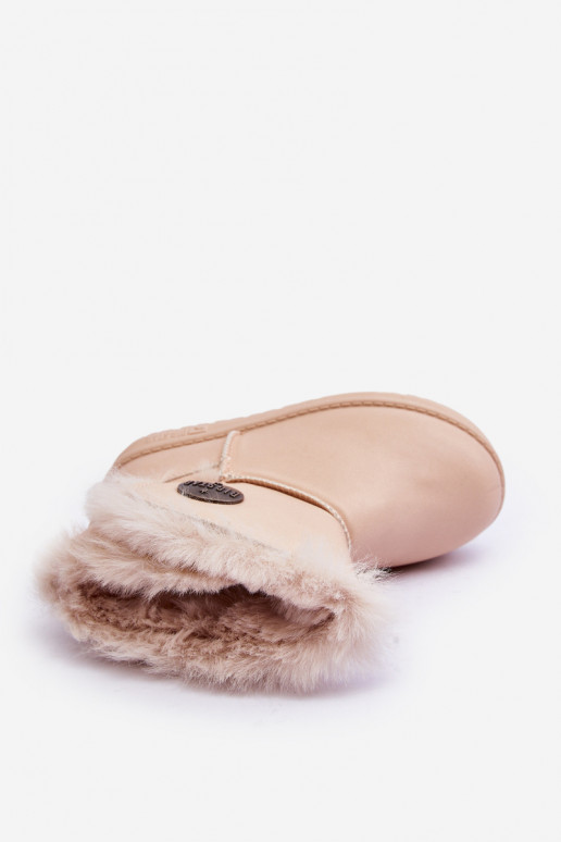 Doposci per bambini riscaldati con pelliccia all'interno beige Big Star MM374084