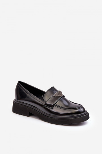 scarpe Mocassini con tacco largo in colore nero Venla