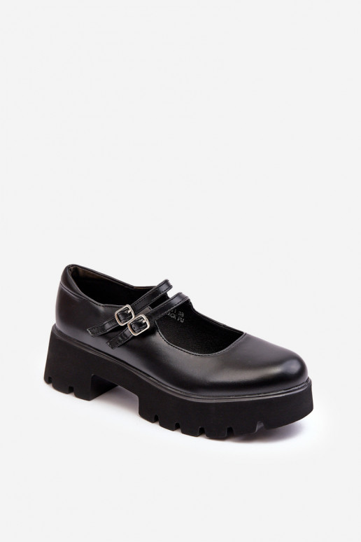 Scarpe Saviwa nere con tacco basso