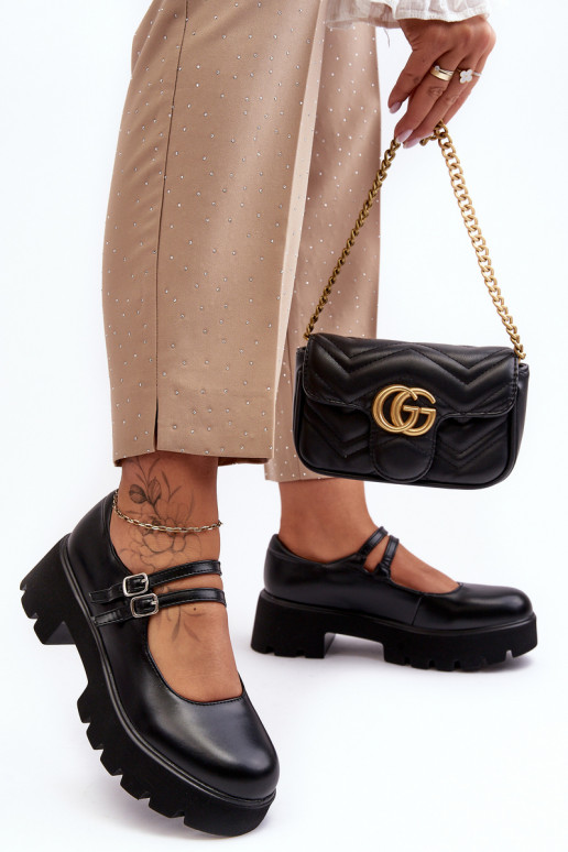 Scarpe Saviwa nere con tacco basso