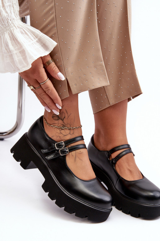 Scarpe Saviwa nere con tacco basso
