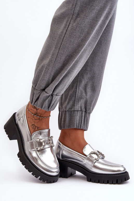scarpe con tacco largo in colore argento Lemmitty