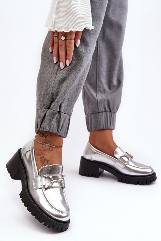 scarpe con tacco largo in colore argento Lemmitty