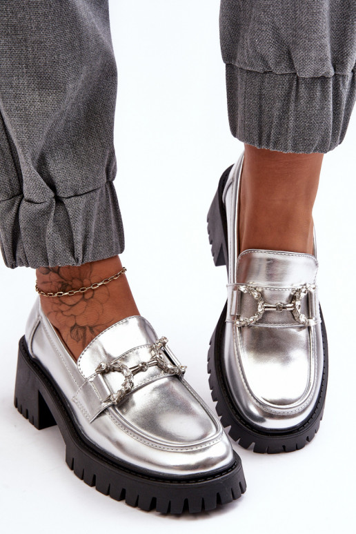 scarpe con tacco largo in colore argento Lemmitty