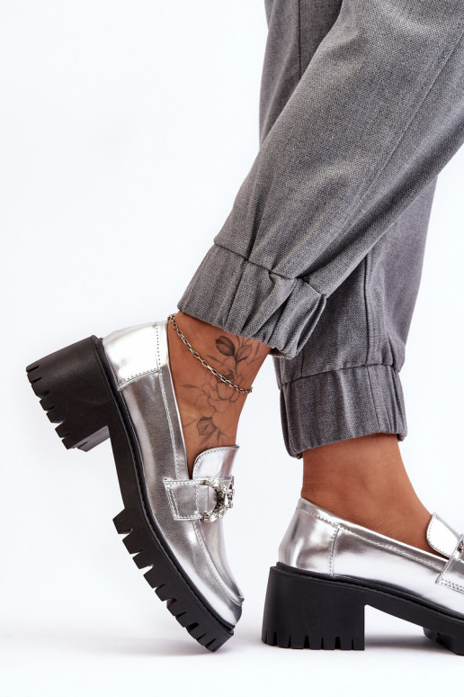 scarpe con tacco largo in colore argento Lemmitty