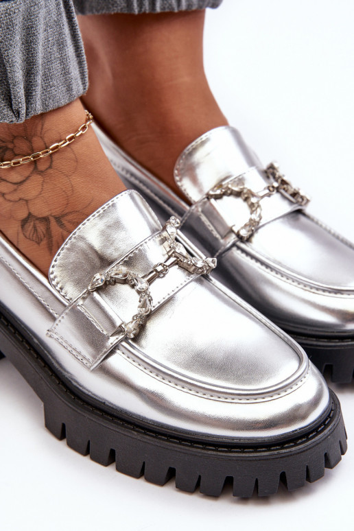 scarpe con tacco largo in colore argento Lemmitty