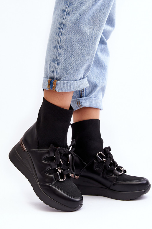 Stivali con suola a calzino in colore nero Helladina