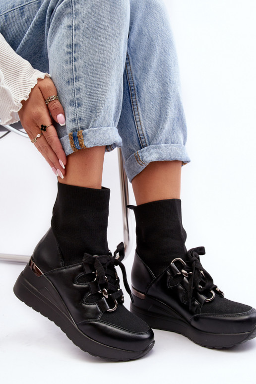 Stivali con suola a calzino in colore nero Helladina