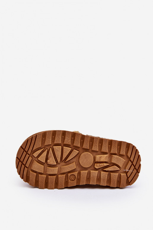 Ciabatte per bambini con pelliccia Birasta marrone Ciabatte per bambini con pelliccia Birasta marrone