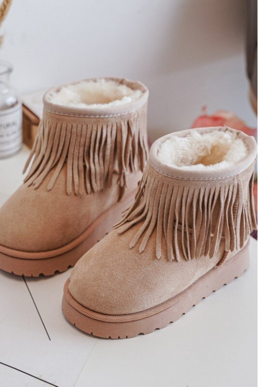 stivali da neve riscaldati per bambini i Frędzlami beige Nimia