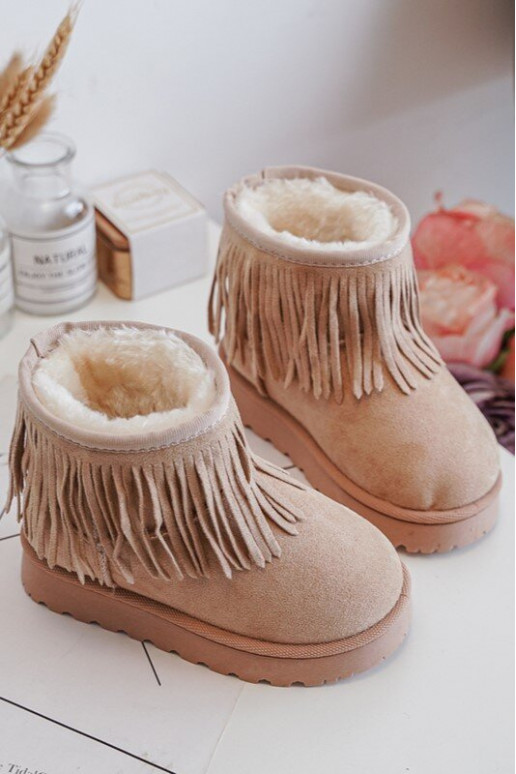 stivali da neve riscaldati per bambini i Frędzlami beige Nimia