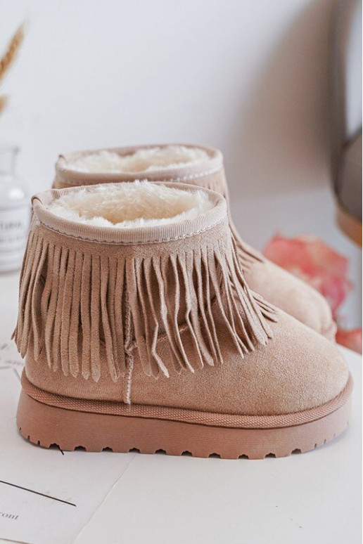 stivali da neve riscaldati per bambini i Frędzlami beige Nimia