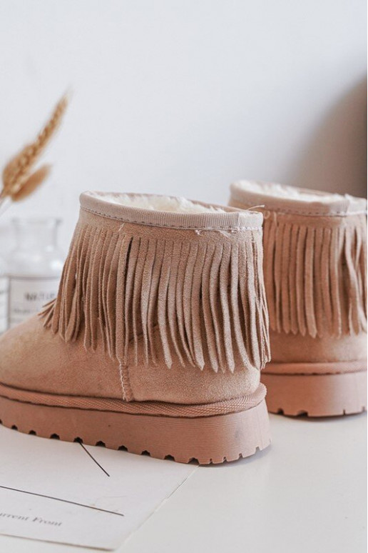 stivali da neve riscaldati per bambini i Frędzlami beige Nimia