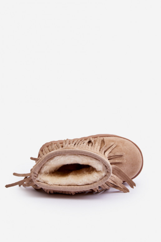 stivali da neve riscaldati per bambini i Frędzlami beige Nimia