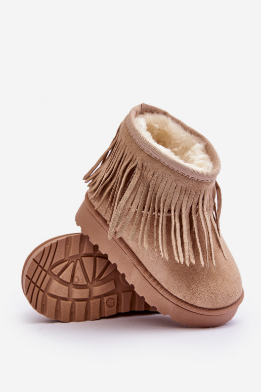stivali da neve riscaldati per bambini i Frędzlami beige Nimia