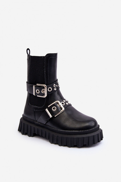 stivali eleganti con cerniere Colore nero per bambini Adeneia