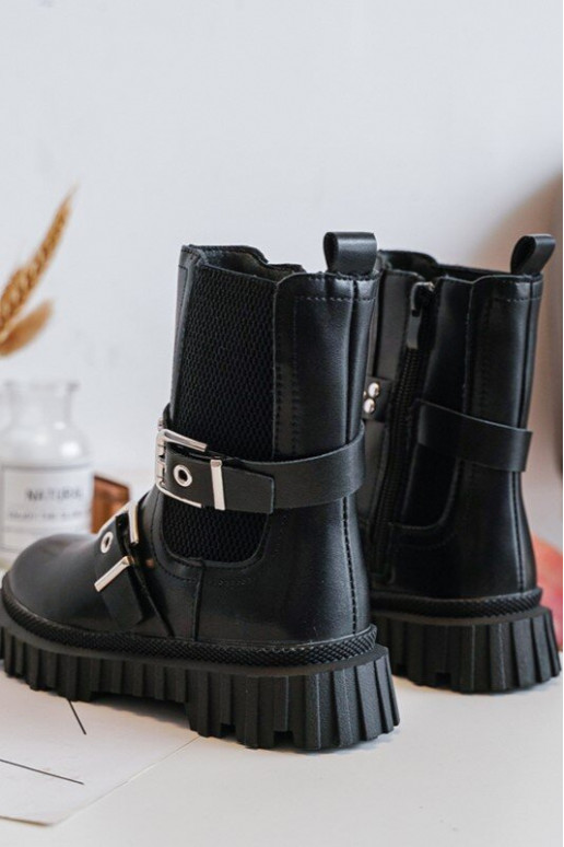 stivali eleganti con cerniere Colore nero per bambini Adeneia