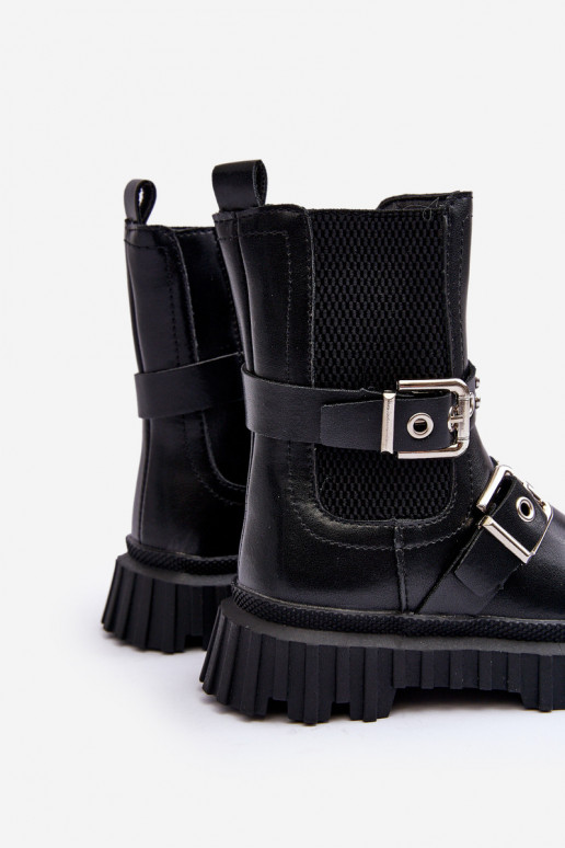 stivali eleganti con cerniere Colore nero per bambini Adeneia