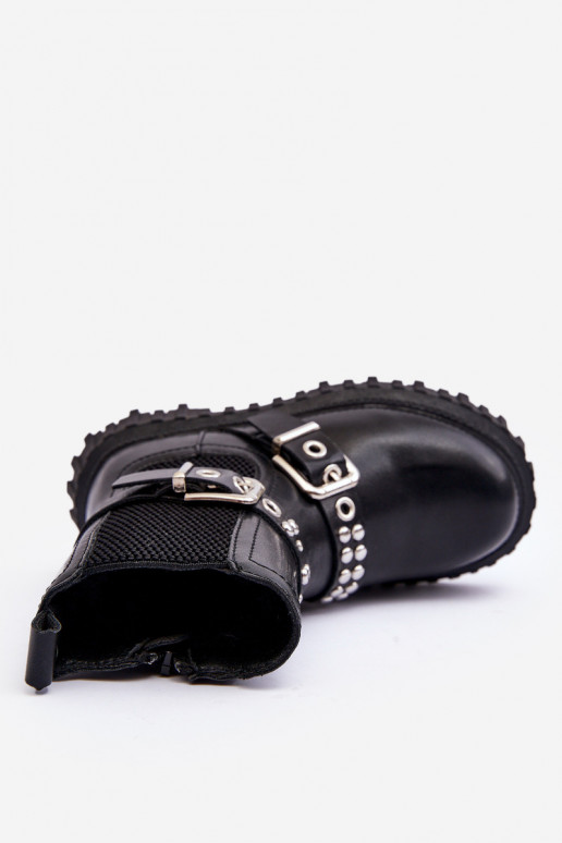 stivali eleganti con cerniere Colore nero per bambini Adeneia