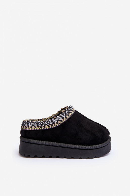 Pantofole per bambini di un modello resistente da riscaldare nel colore nero Olivane