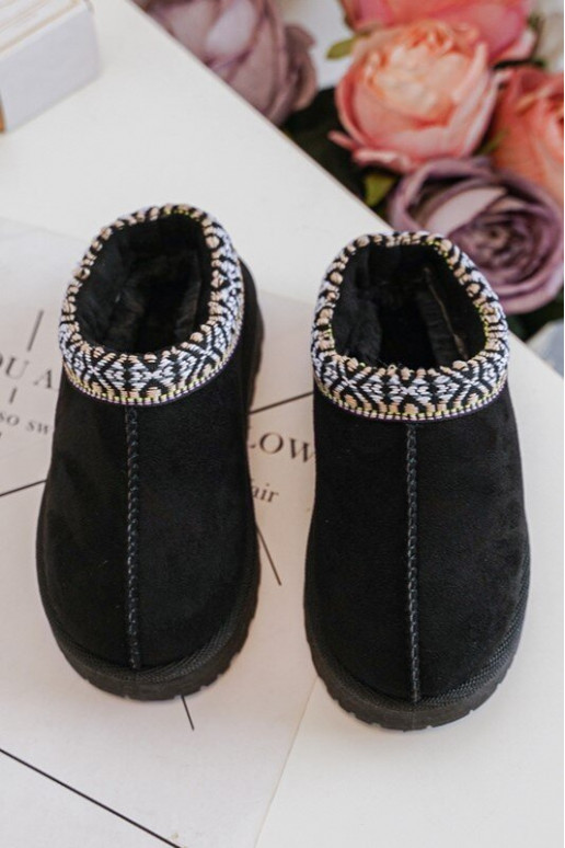 Pantofole per bambini di un modello resistente da riscaldare nel colore nero Olivane