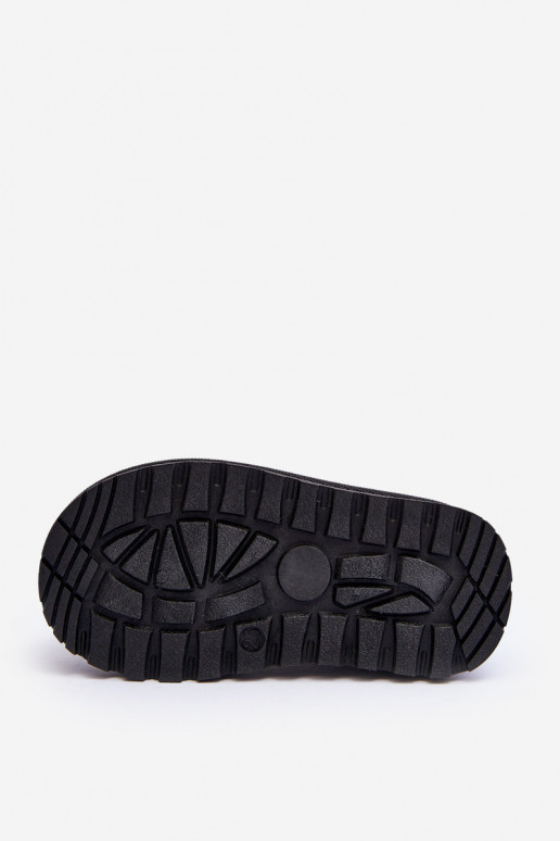 Pantofole per bambini di un modello resistente da riscaldare nel colore nero Olivane