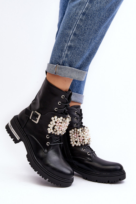 stivali riscaldati Stivali Stivali Decorati colore nero Venizi stivali riscaldati Stivali Stivali Decorati colore nero Venizi