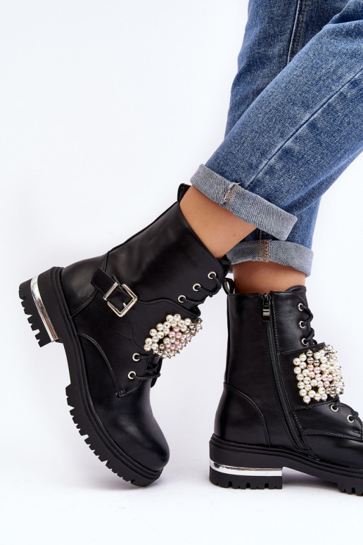 stivali riscaldati Stivali Stivali Decorati colore nero Venizi stivali riscaldati Stivali Stivali Decorati colore nero Venizi