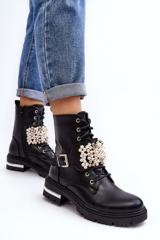 stivali riscaldati Stivali Stivali Decorati colore nero Venizi stivali riscaldati Stivali Stivali Decorati colore nero Venizi