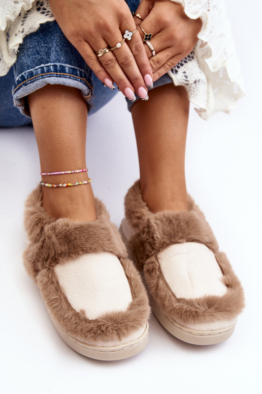 Pantofole con pelliccia beige Sailey