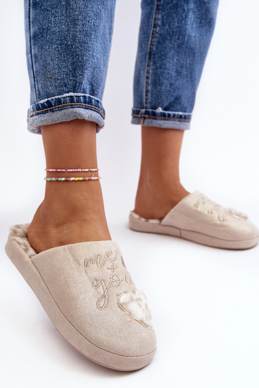 con lucentezza Pantofole beige Geraja